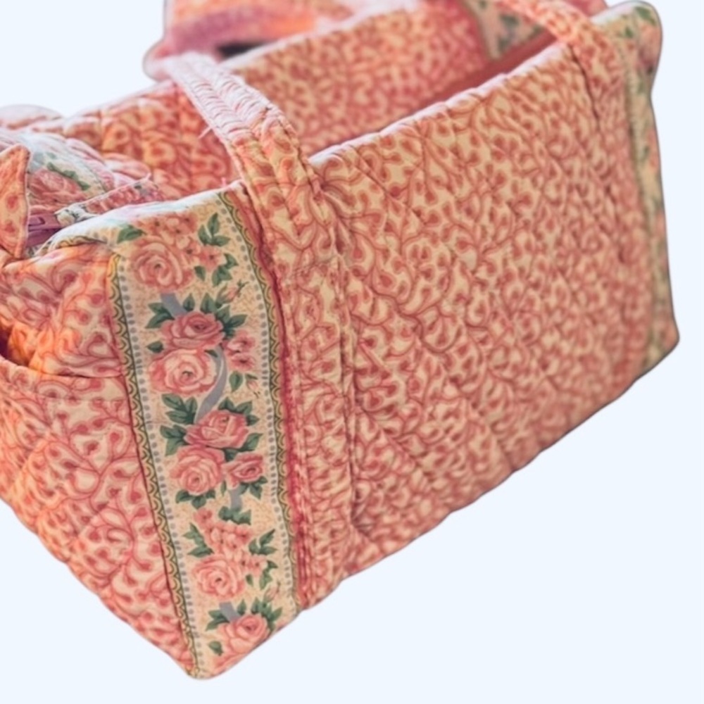 Vera Bradley Vintage 80s Pink Delft Pattern Large Folding Garment & Duffel Bags - Picture 6 of 12